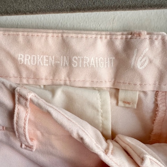 GAP Broken-In Straight Khakis Pale Pastel Pink Size 16 - Picture 4 of 7